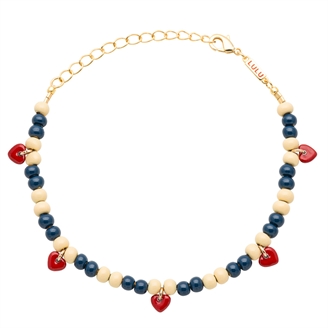 Lulu Copenhagen Color Ball Heart Bracelet Soft Yellow/Retro Dark Blue